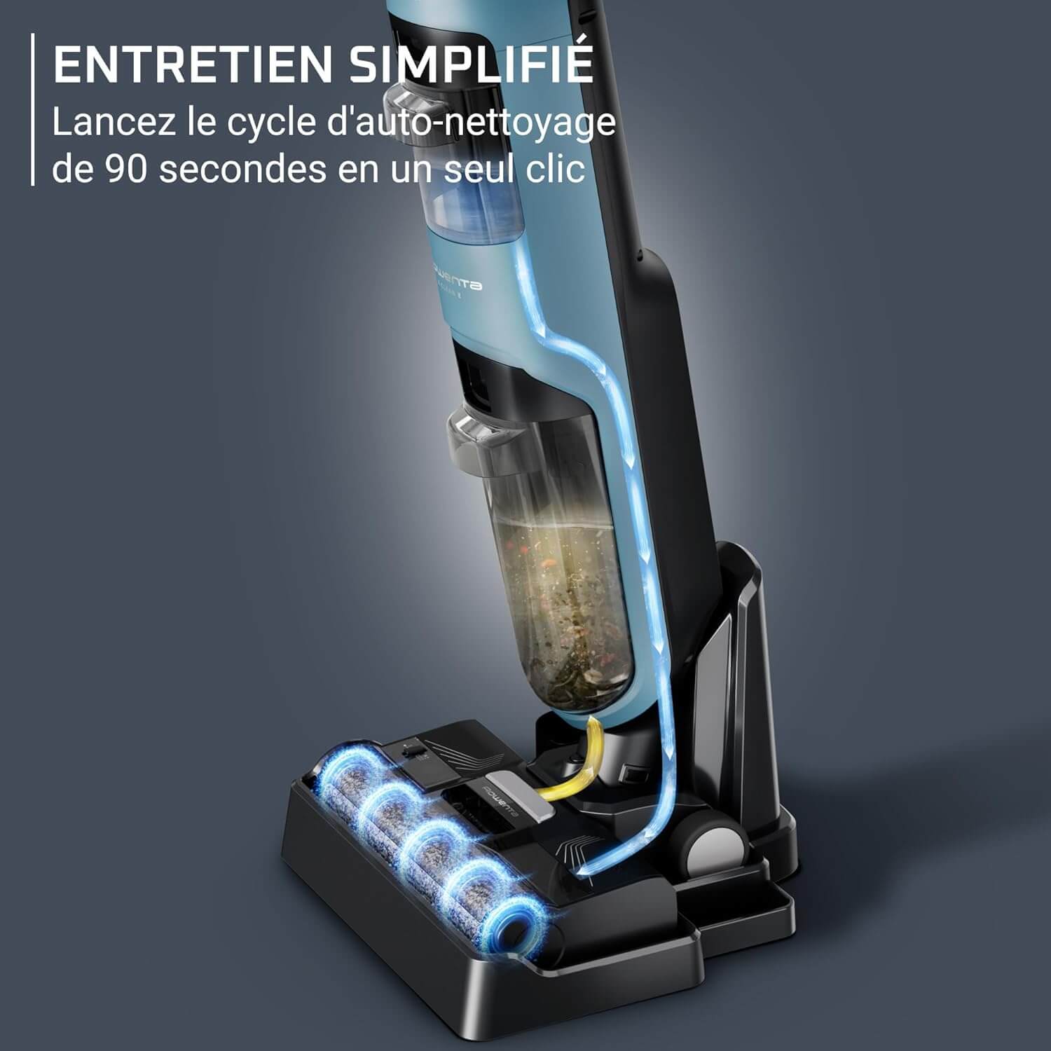 système nettoyage du rouleau de l'aspirateur laveur Rowenta X-Clean 2