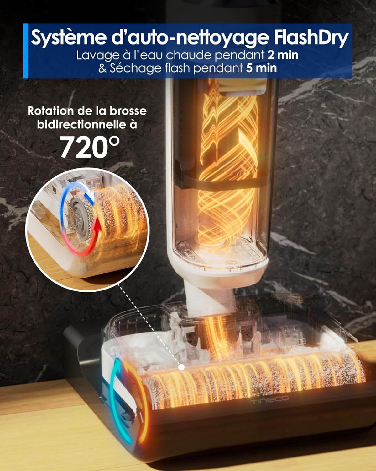 système autonettoyage de l'aspirateur laveur Tineco S6
